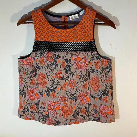 Meadow Rue by Anthropologie, Small, Poppy Jacquard Tank. Grannycore - Picture 2 of 16